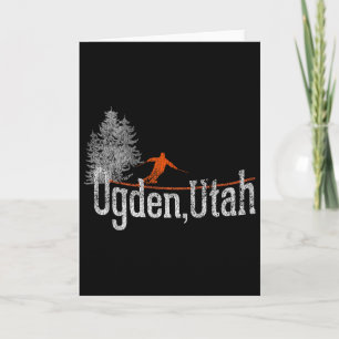 Carte Ski vintage style des années 80 à Ogden Utah