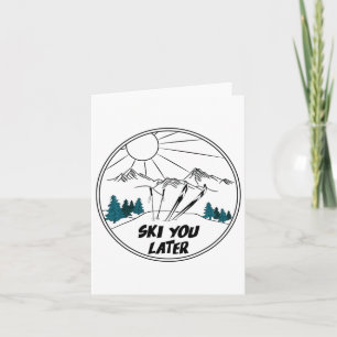 Carte Ski Vous Plus Tard Sports D'Hiver Vintage Poudre S