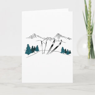 Carte Ski You Later Scène de Ski Sports d'Hiver