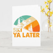 Carte Ski You Later Vacances d'Hiver Ski Ski Conducteur  (Fleur jaune)