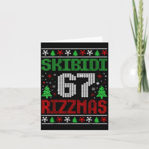 Carte Skibidi 67 Rizzmas Drôle Six Sept Meme Noël