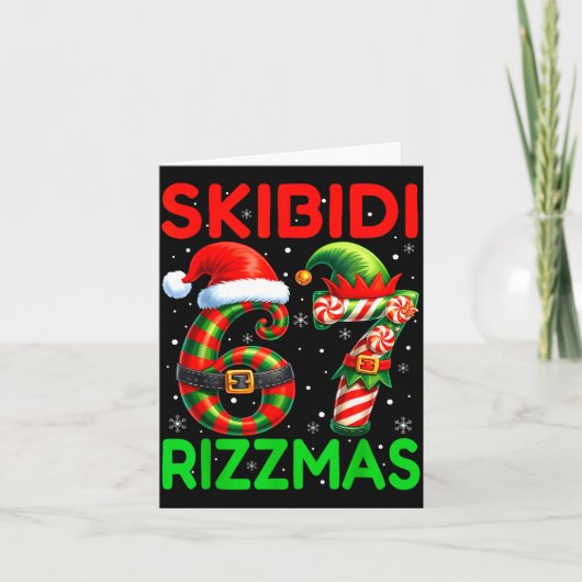 Carte Skibidi 67 Rizzmas Funny Six Seven Meme Christmas (Devant)