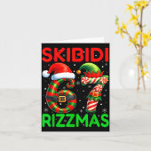 Carte Skibidi 67 Rizzmas Funny Six Seven Meme Christmas (Fleur jaune)