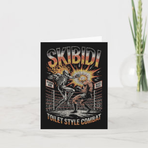 Carte Skibidi Combat Skeleton Boxe Match Mème Explosio