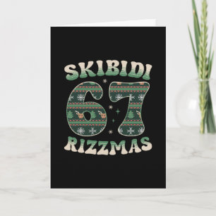 Carte Skibidi Rizzmas 67 Six Seven Meme Noël dégueu F