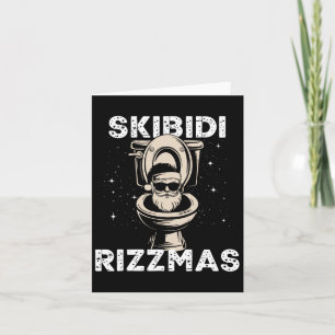 Carte Skibidi Rizzmas Drôle de Toilet Santa Eléphant Bla