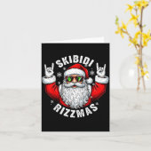 Carte Skibidi Rizzmas Santa Sungles Funny Christmas Men  (Fleur jaune)