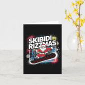 Carte Skibidi Rizzmas Snowboard Père Noël Funny Noël Chr (Fleur jaune)
