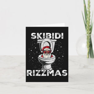 Carte Skibidi Rizzmas Toilettes Drôles Père Noël Eléphan
