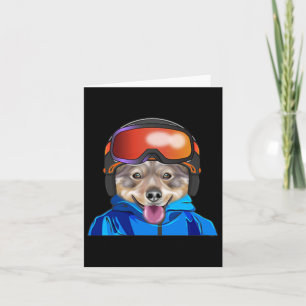Carte Skier Suédois Vallhund Snowboard Pocket