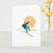 Carte Skier tombant (Fleur jaune)