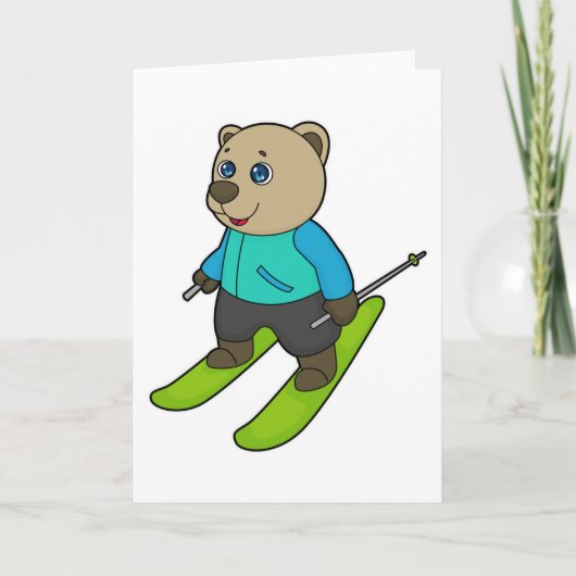 Carte Skieur à l'Ours Ski (Devant)