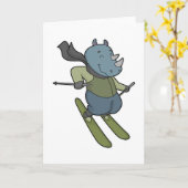 Carte Skieur de rhino ski (Fleur jaune)