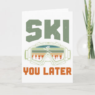Carte Skieur drôle de ski à plus tard hiver ski