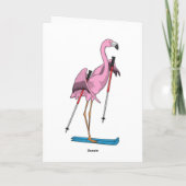 Carte Skieur flamant rose (Dos)