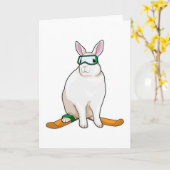 Carte Skieur lapin Ski (Fleur jaune)