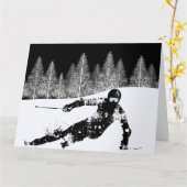 Carte Skieur Pro, Ski Snowboard (Fleur jaune)