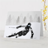 Carte skieur professionnel, ski snowboard (Fleur jaune)