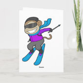Carte Skieur singe Ski (Dos)
