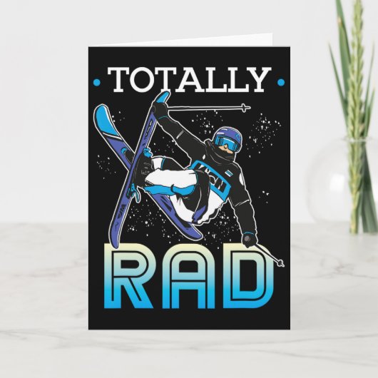 Carte Skiing Outfit Nordic Skier Ski Totally Rad (Devant)