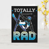 Carte Skiing Outfit Nordic Skier Ski Totally Rad (Fleur jaune)