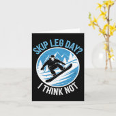 Carte Skip Leg Day Think Pas Snowboard Winter Snowboa (Fleur jaune)