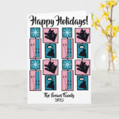 Carte Skis & snowflakes on holiday (Fleur jaune)