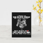 Carte Skull I Might Be The Black Retro Sheep Of The Fami (Fleur jaune)