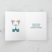 Carte Skunks and Flowers Dark Turquoise Green Anniversai (Intérieur)