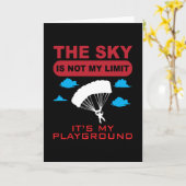 Carte Sky n'est pas ma limite Skydiver Skydiving (Fleur jaune)