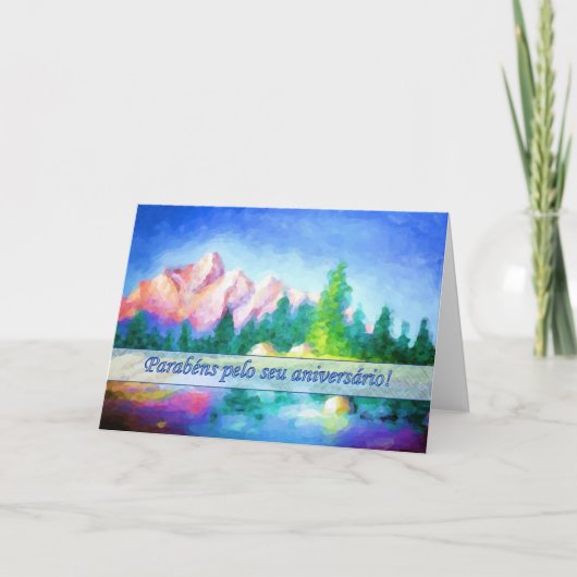 Carte Sky Pink Mountain Blue pour l'anniversaire d (Devant)
