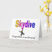 Carte Skydive-Félicitations pour votre premier saut ! (Fleur jaune)