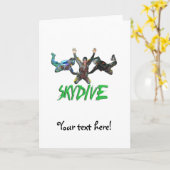 Carte Skydive - Texte vert (Fleur jaune)