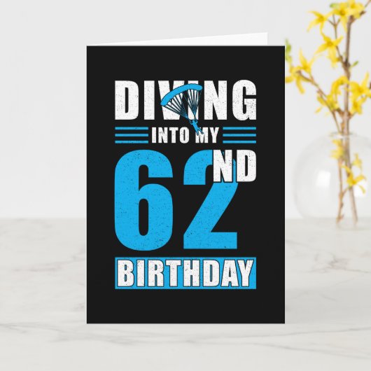 Carte Skydiver Gift 62nd Birthday (Fleur jaune)