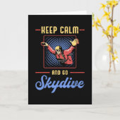 Carte Skydiver Retro Garder le calme Drôle cadeau (Fleur jaune)