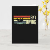 Carte Skydiver rétro vintage Parachutiste Skydiver (Fleur jaune)