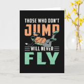 Carte Skydiver Skydiver Jump Retro Funny Cadeau (Fleur jaune)