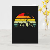 Carte Skydiver Vintage Retro Skydiver Parachute (Fleur jaune)