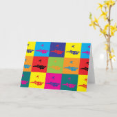 Carte Skydiving Pop Art (Fleur jaune)