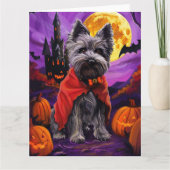 Carte Skye Terrier Vampire Citrouilles Halloween Effraya (Devant)