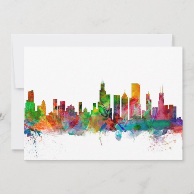 Carte Skyline de l'Illinois (Devant)