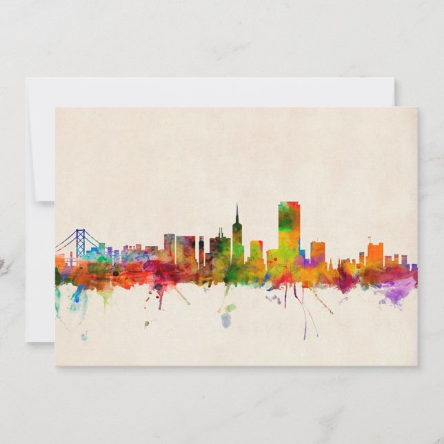 Carte Skyline de San Francisco City (Devant)