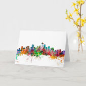 Carte Skyline de Seattle (Fleur jaune)