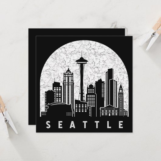 Carte Skyline de Seattle (Devant/Arrière en situation)