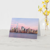 Carte Skyline du soir de New York (Fleur jaune)