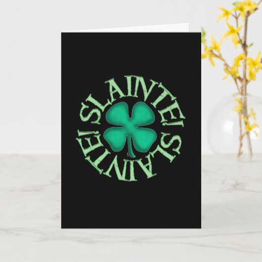 Carte Slainte black greeting card (Fleur jaune)