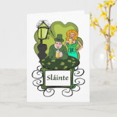 Carte Slainte Cheers pour la Saint Patrick's Day au Pub (Fleur jaune)