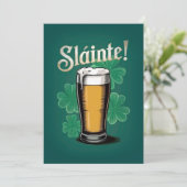 Carte Slàinte ! Saint Patrick's Day Pint of Beer on Gree (Debout devant)