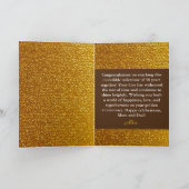 Carte Sleek Gold Parents Photo 50e anniversaire (Intérieur)
