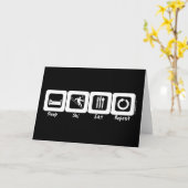 Carte Sleep Ski Manger Répéter (Fleur jaune)